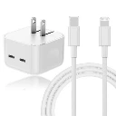 Cargador Apple 35W Doble USB-C + Cable USB-C a Lightning
